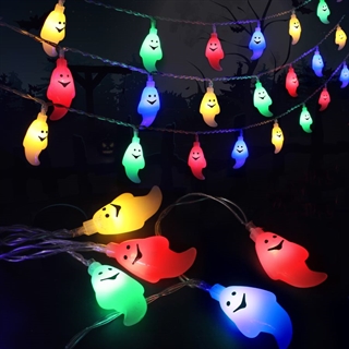 Halloween lyskæde med 20 spøgelser - Multifarvet lys